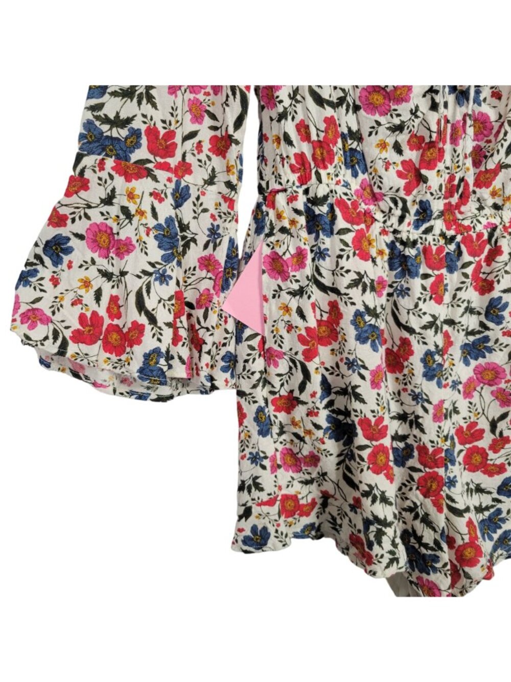 American Eagle Outfitters Size L Romper Floral Adjustable Neck Bell Sleeve Flowy - Picture 6 of 11